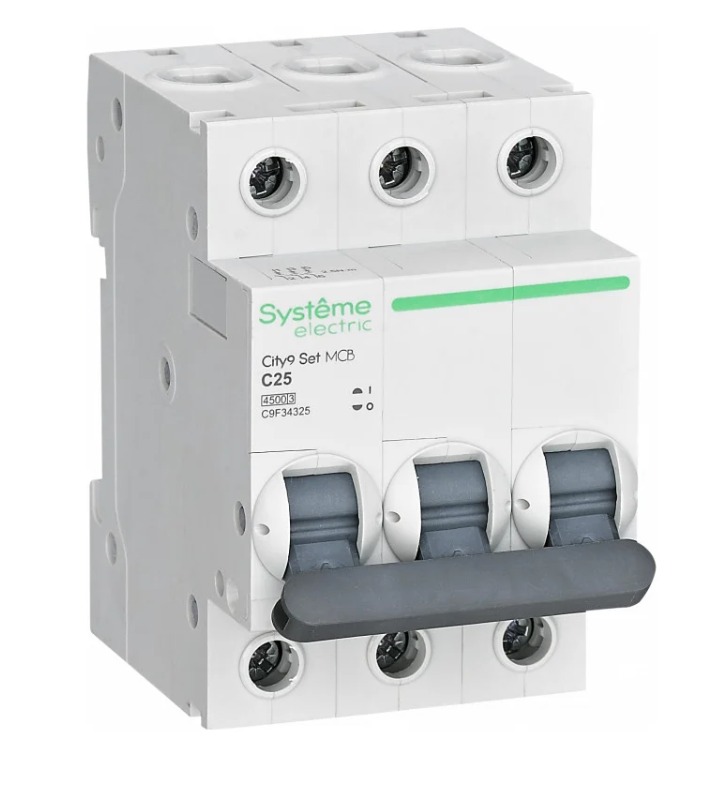 Выключатель автоматический трехполюсный 25А C 4.5кА 400В City9 Set Systeme Electric