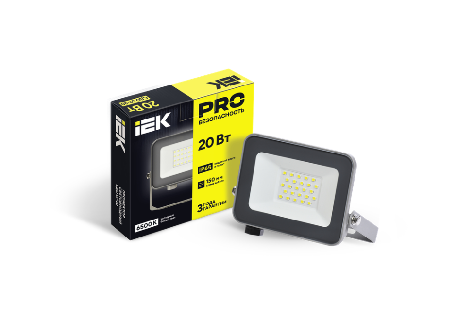 Прожектор светодиодный СДО 07-20 6500К IP65 серый IEK