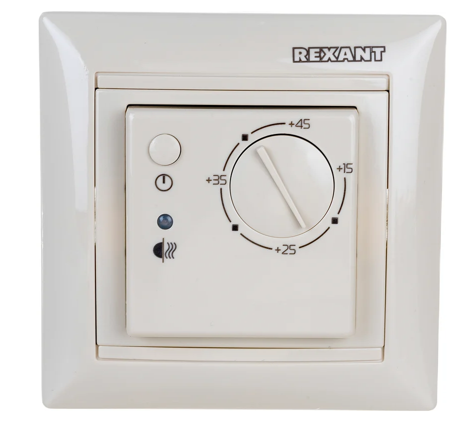 Терморегулятор механический RX-308B бежевый REXANT (совместим с Legrand Valena)