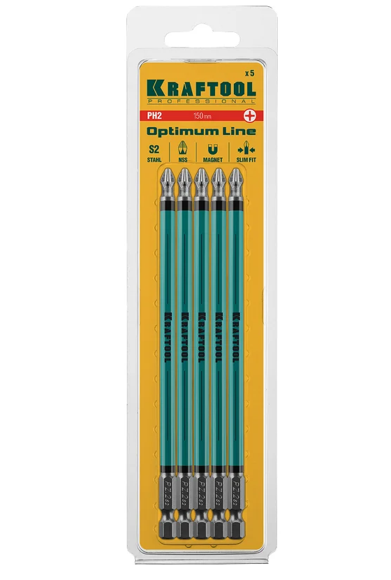 KRAFTOOL Бита Optimum Line PH2, 150мм, тип хвостовика E 1/4″