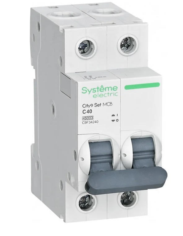 Выключатель автоматический двухполюсный 40А C 4.5кА 230B City9 Set Systeme Electric