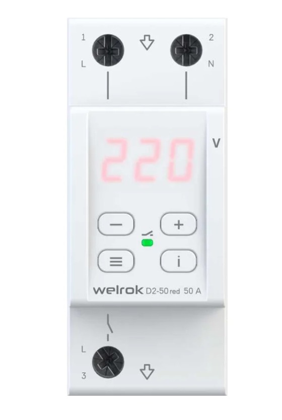 Реле напряжения WELROK D2-50 red