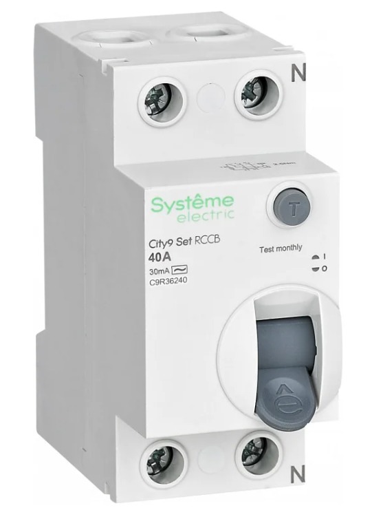 Выключатель дифференциального тока (УЗО) 2P 40А 30мА тип AC 230В City9 Set Systeme Electric