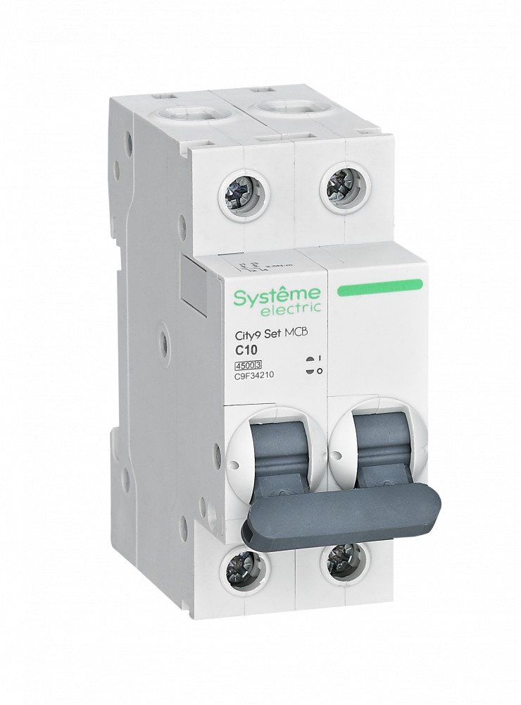 Выключатель автоматический двухполюсный 10А C 4.5кА 230B City9 Set Systeme Electric