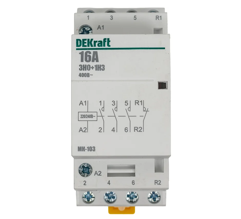 Контактор модульный МК-103 16А 3НО+1НЗ 230В DEKraft