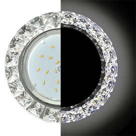 Точечный светильник Ecola GX53 H4 LD5361 Glass Круг с крупными стразами Конус с подсветкой 52x120