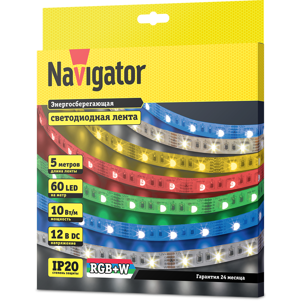 Светодиодная лента RGB NLS-5050RGBW60-10-IP20-12V (5м) Navigator