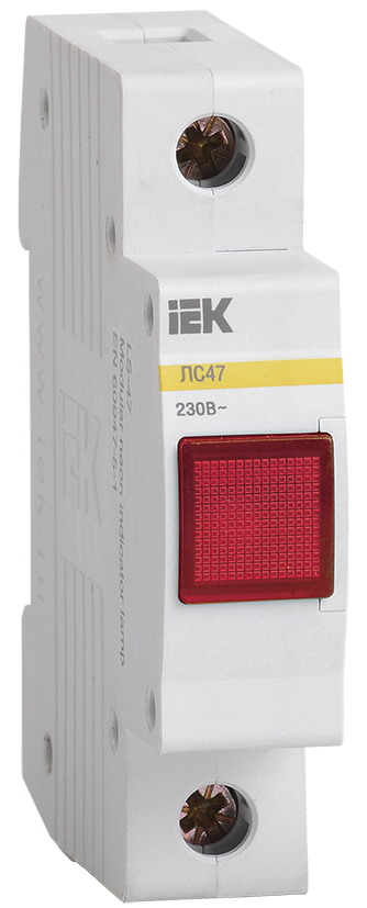 Лампа сигнальная красная DIN 1P неон ЛС-47 IEK