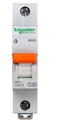 Выключатель автоматический однополюсный 32А С ВА63 4.5кА Домовой Schneider Electric