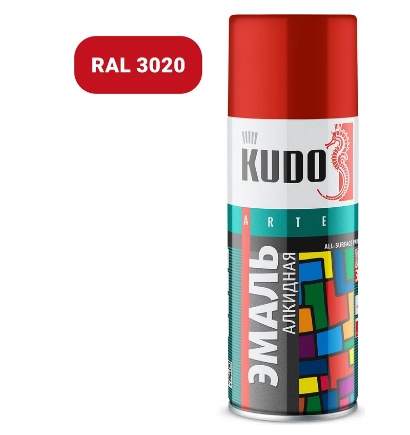 Краска аэрозоль №1003 красная KUDO 520 мл