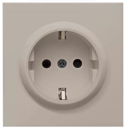 Donel Накладка для розетки Schuko с заземлением со шторками 16A 250 В~, матовый кашемир, серия R98