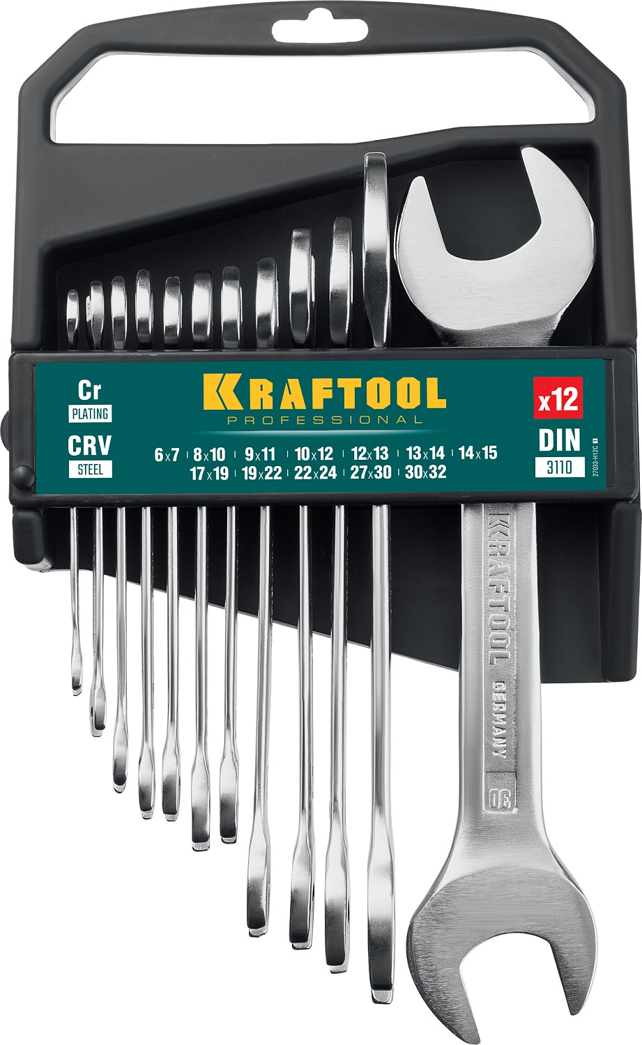 KRAFTOOL Набор рожковых гаечных ключей 6-32 мм (12 шт)