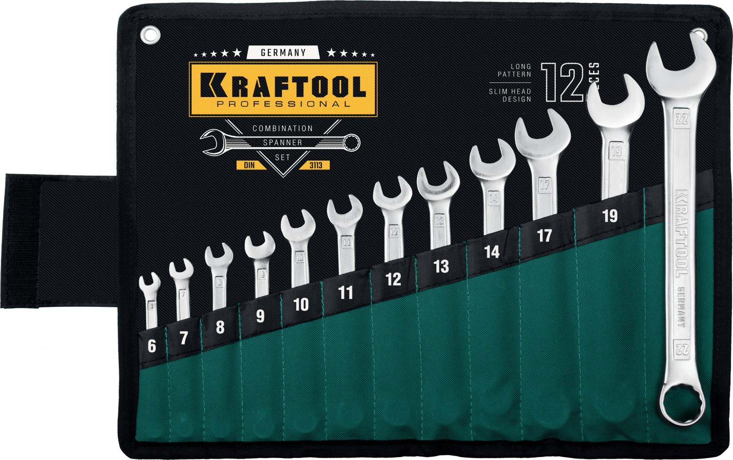 KRAFTOOL Набор комбинированных гаечных ключей 6-22 мм (12 шт)