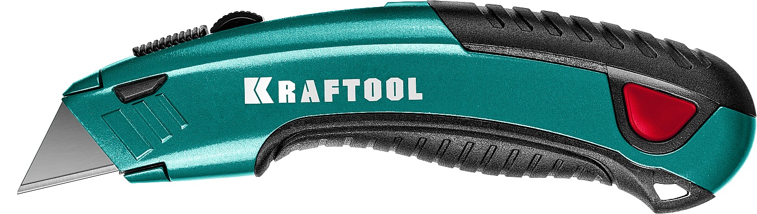 KRAFTOOL Grand-24 Нож универсальный с автостопом, 2 трапециевидных лезвия