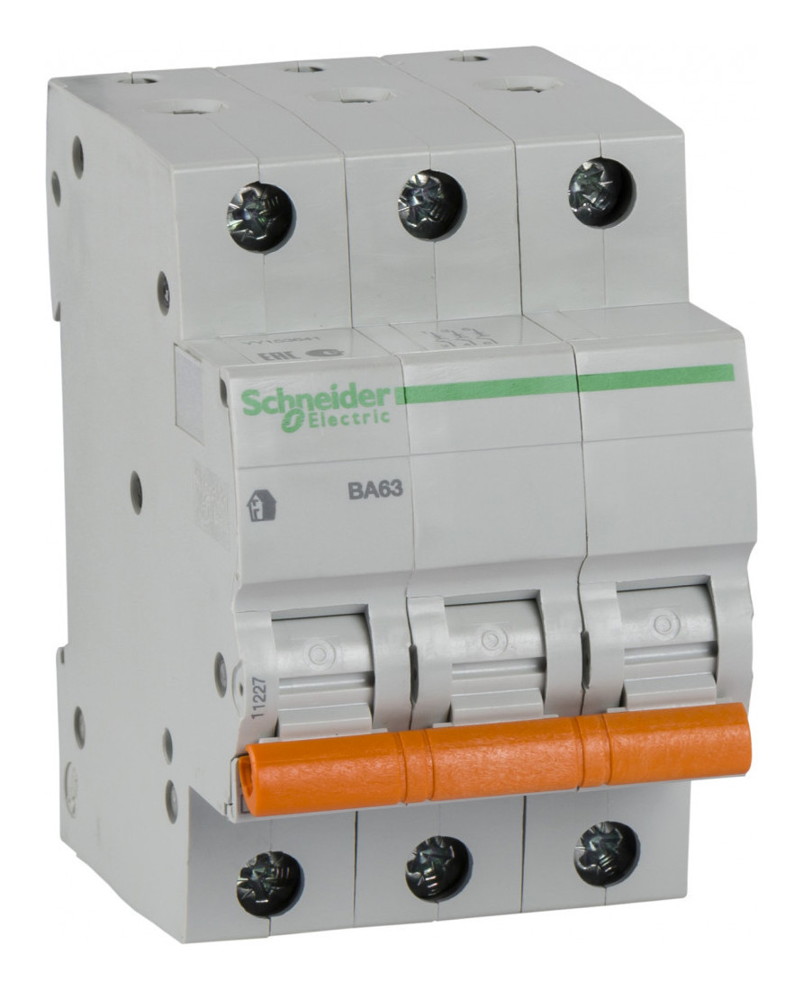Выключатель автоматический трехполюсный 40А С ВА63 4.5кА Домовой Schneider Electric