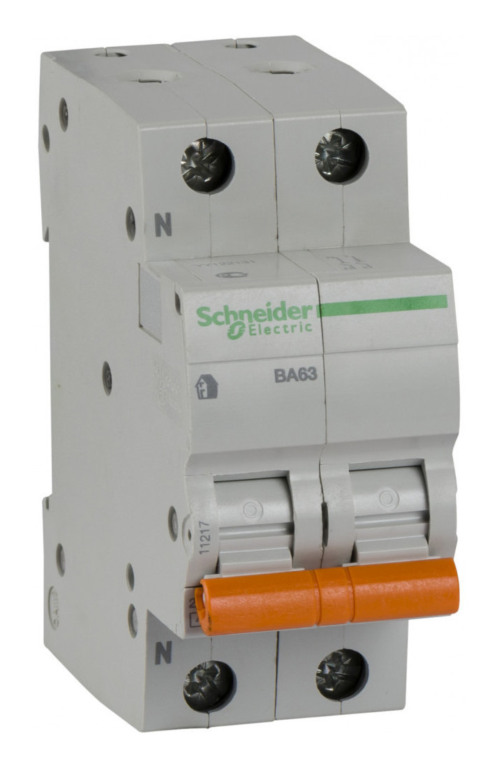 Выключатель автоматический двухполюсный 40А С ВА63 4.5кА Домовой Schneider Electric