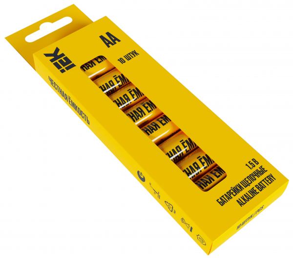 Элемент питания щелочной Alkaline LR06/AA (10) IEK