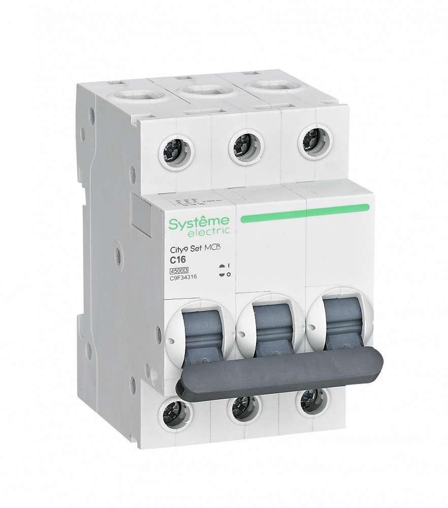 Выключатель автоматический трехполюсный 10А C 4.5кА 400B City9 Set Systeme Electric